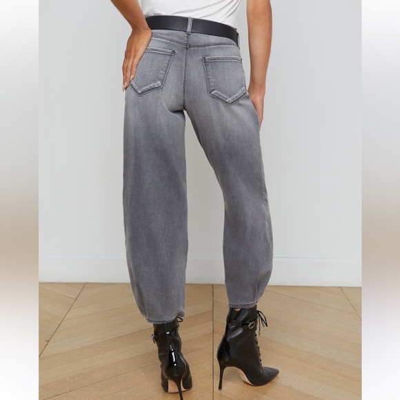 L'AGENCE Krista High-Rise Tapered Barrel Leg Jeans Gray Size 23 - Picture 2 of 7